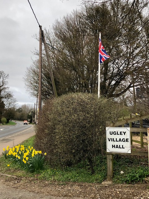 ugley village hall entrance sign