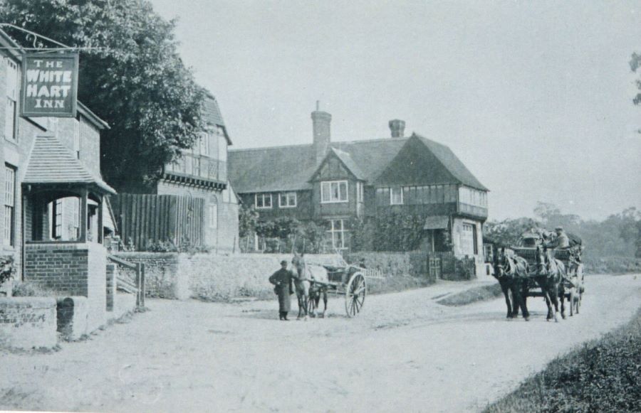 The White Hart Inn, Ugley, with passing traffic